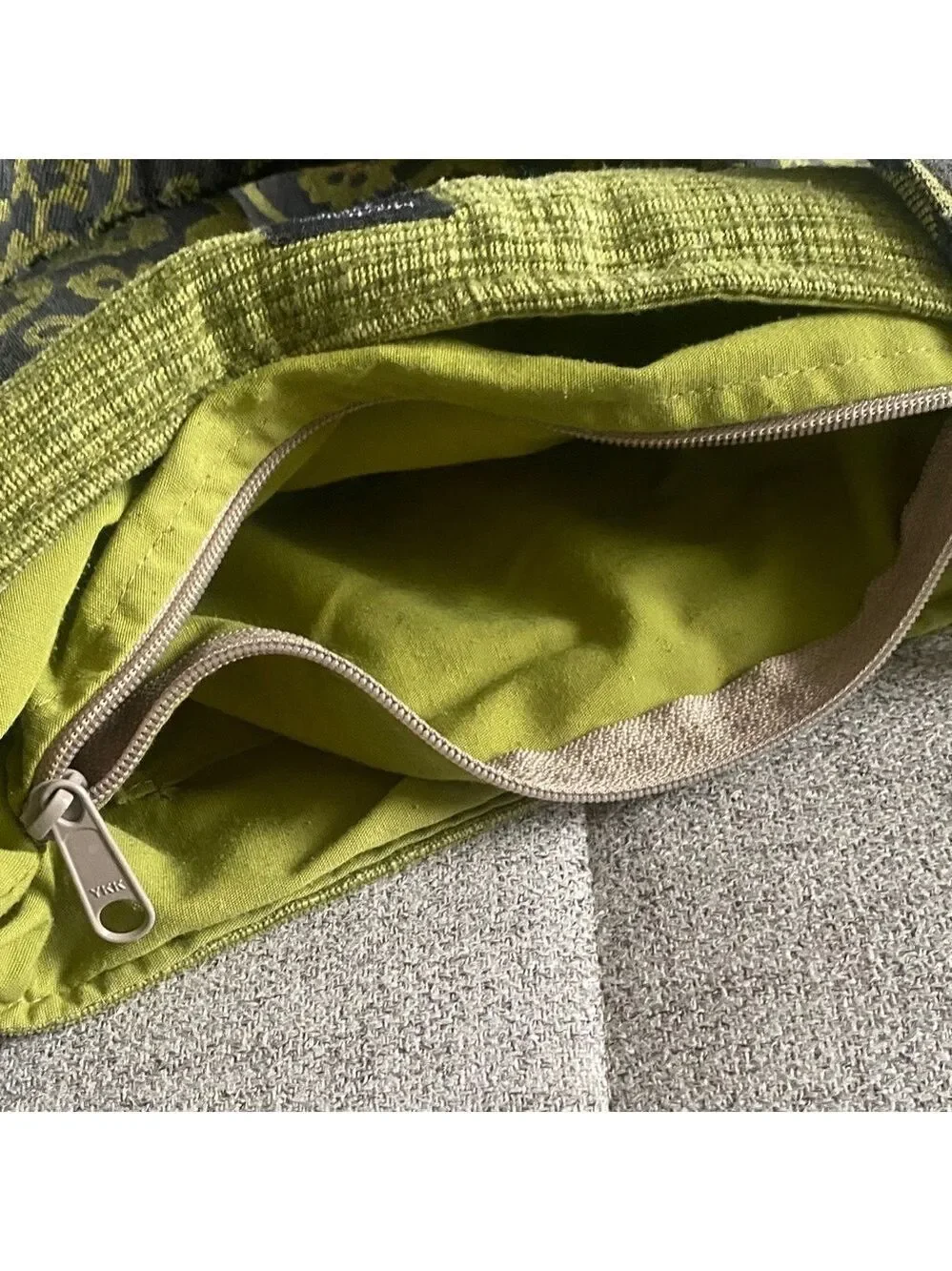 Madison Olive Gray Patterned Hobo Bag Boho Chic Slouchy Shoulder Bag